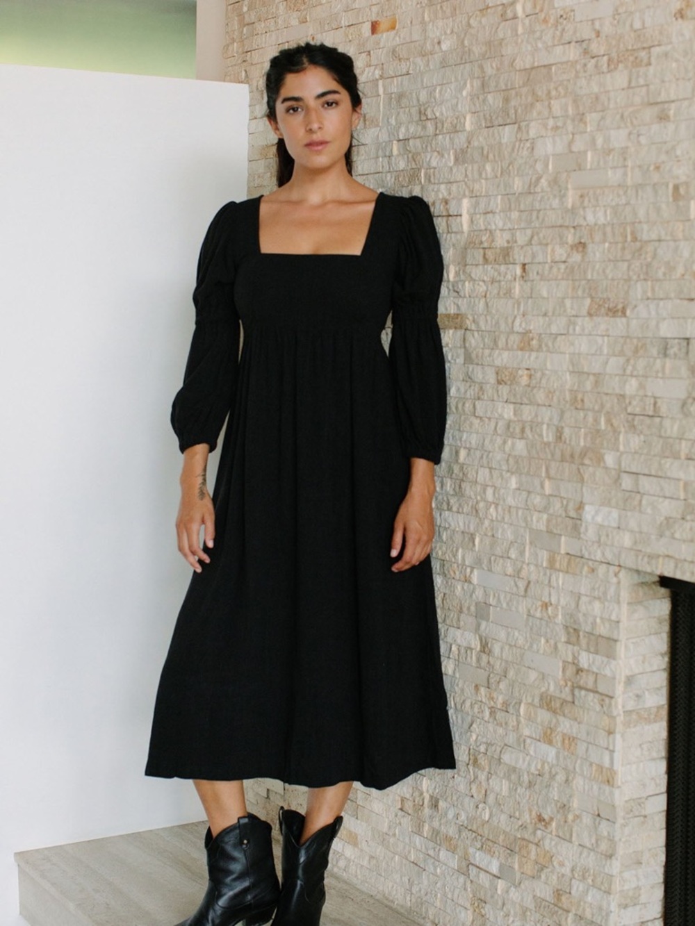 Rachel Pally Linen Doreen Dress in Black Size Small